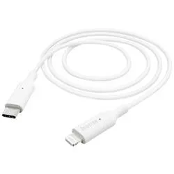hama 00201598 Ladekabel, USB-C - Lightning, 1 m, Weiß