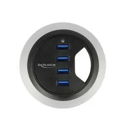 Delock 62868 USB-Hub 4 Port USB-A USB 3.1 Gen1 5 GBit/s Schwarz 62868