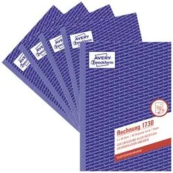 Avery-Zweckform 1730-5 Rechnung Formular DIN A5 Anzahl der Blätter: 40 5 St.