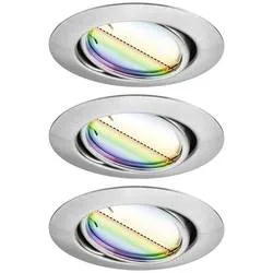 Paulmann 92467 LED-Einbauleuchte 3er Set LED 14.7 W Eisen (gebürstet)