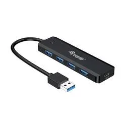 Equip 128959 USB-Hub 5 Port USB-A USB 3.0 5 GBit/s mit USB-C® Stecker Schwarz Hub + USB-C-adapter