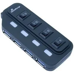 MediaRange MRCS505 USB-Hub 4 Port USB-A USB 3.0 5 GBit/s einzeln schaltbar Schwarz MRCS505