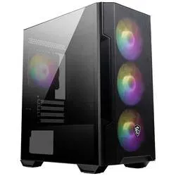 MSI M100R Midi-Tower PC-Gehäuse Schwarz 4 Vorinstallierte LED Lüfter, Staubfilter, Seitenfenster