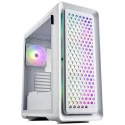 FSP Fortron CUT593P Tower Gaming-Gehäuse Weiß 4 Vorinstallierte LED Lüfter, Staubfilter, Seitenfenster