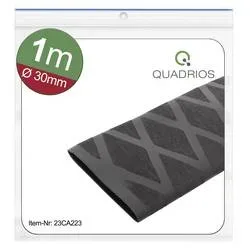 Quadrios 23CA223 Schrumpfschlauch ohne Kleber Schwarz 30 mm 15 mm Schrumpfrate:2:1 1 m