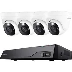 Reolink PS4KD01-8 NVS8-8MD4 LAN IP-Überwachungskamera-Set 8-Kanal mit 4 Kameras 3840 x 2160 Pixel