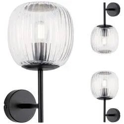 Paulmann Ruya 71144 Wandleuchte E14 Glas, Schwarz (matt)