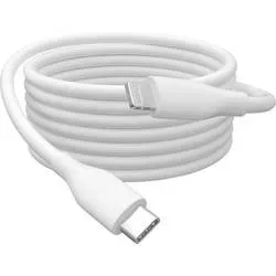 Digitus USB-Kabel USB 2.0 Apple Lightning Stecker, USB-C® Stecker 2.00 m Weiß Flexibel, hochflexibel, mit USB, Silikon,
