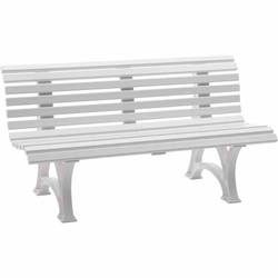 Parkbank aus Kunststoff mit 13 Leisten Breite 1500 mm weiß. Blome-Tillmann GmbH | Industriegebiet Westenfeld