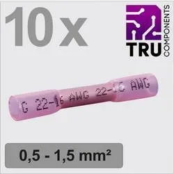 TRU COMPONENTS TC-13448492 Stoßverbinder mit Schrumpfschlauch 0.5 mm² 1.5 mm² Vollisoliert Rot 10 St.