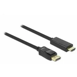Delock HDMI / DisplayPort Anschlusskabel DisplayPort Stecker, HDMI-A Stecker 3 m Schwarz 82435 verdrillt, vergoldete