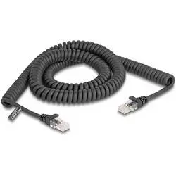 Delock 87994 RJ45 Patchkabel CAT 5e 3.00 m Schwarz Spiralkabel 1 St.