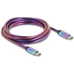 Delock USB-C® Kabel USB 2.0 USB-C® Stecker, USB-C® Stecker 2.00 m Mehrfarbig 81116