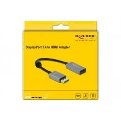 Delock 66436 DisplayPort / HDMI Adapter [1x DisplayPort Stecker - 1x HDMI-Buchse] Schwarz, Grau 0.20 m