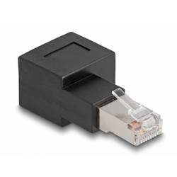 Delock RJ45 Netzwerk Adapter Kabel [1x RJ45-Stecker - 1x RJ45-Buchse] 0 mm Schwarz