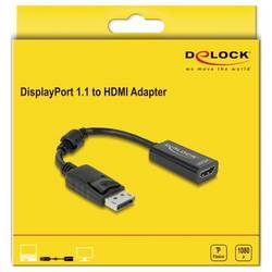 Delock 61849 DisplayPort / HDMI Adapter [1x DisplayPort Stecker - 1x HDMI-Buchse] Schwarz mit Ferritkern 0.22 m