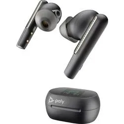 HP Poly Voyager Free 60+ In Ear Headset Bluetooth® Stereo Schwarz Noise Cancelling Headset, Induktion, Ladecase,