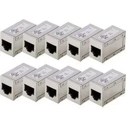 Digitus AT-AG-8-8-C6S-10 RJ45 Kupplungsgehäuse Polzahl Sensoren 8 Silber 10 St.