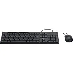 Hama, Hama CKM-200 Kabelgebunden Tastatur, Maus-Set Deutsch, QWERTZ Schwarz