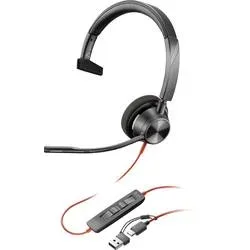 HP Poly Blackwire C3310 On Ear Headset kabelgebunden Mono Schwarz Mikrofon-Rauschunterdrückung, Noise Cancelling