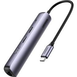 UGREEN USB-C Hub 5in1, Silver 10919 HDMI,RJ45,2xUSB-A,USB-C PD