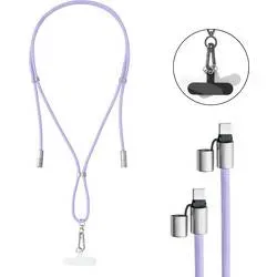 INTENSO Phone Lanyard Charg.Data Cable 7991003 2x USB-C, up to 1.65m purple