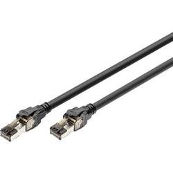 Digitus DK-1843-020 RJ45 Patchkabel CAT 8.1 S/FTP 2 m Schwarz Farbcodiert, Geschirmt, mehrdrähtig, mit Knickschutztülle