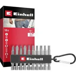 Einhell Karabiner Bit Set 10tlg 118623 Bit-Set 1/4 (6.3 mm), PH, PZ, Sechskant, TX