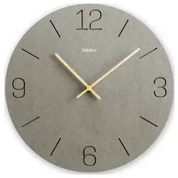 hama 00185881 Wanduhr Kreta, Quarzuhr, analog, MDF, eingravierte Ziffern, Ø 30 cm, Grau