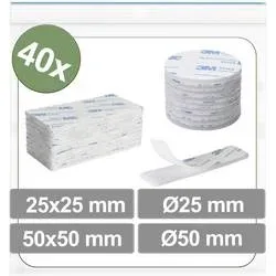 Quadrios 25CA685 Klettpunkte zum Aufkleben Haft- und Flauschteil (Ø x L) 50 mm x 50 mm Weiß 40 St.