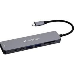 Verbatim 32158 USB-Hub HDMI® USB 3.2 Gen1 5 GBit/s USB-C® PD Ladeanschluss Grau Essentials