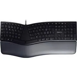 CHERRY KC 4500 ERGO Tastatur USB QWERTZ Schweiz, schwarz