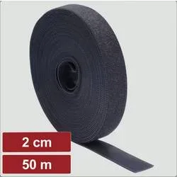 Electronic Garage EG25CA117 Klettband zum Bündeln Haft- und Flauschteil (L x B) 50 m x 2 cm Schwarz 50 m