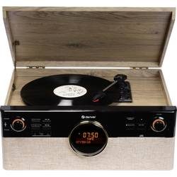 Denver MRD-180 Retro Stereoanlage DAB+, Bluetooth®, CD, Kassette, Plattenspieler, Schwarz, Holz