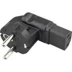 TRU COMPONENTS Adapter Schutzkontakt-Stecker - Kaltgeräte-Buchse C13 Gesamtpolzahl: 2 + PE Schwarz 1 St.