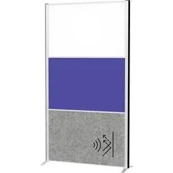MAUL Stellwandsystem MAULconnecto, Steckmodule, 1x Whiteboard, 1x Akustikvlies, 1x Textiloberfläche, Klettverbindung, H 1800 x B 1000 mm, silber