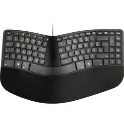 Matias FK313PC-DE Sculpted Ergonomic Wired Keyboard for PC USB Tastatur Deutsch, QWERTZ Schwarz Ergonomisch