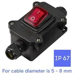 TRU COMPONENTS TC-14988632 Wippschalter 250 V 16 A 2 x Aus/Ein IP67 rastend 1 St.