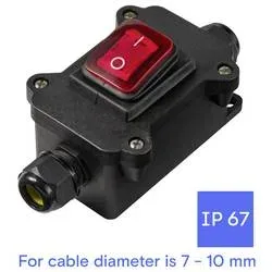 TRU COMPONENTS TC-14988644 Wippschalter 250 V 16 A 2 x Aus/Ein IP67 rastend 1 St.