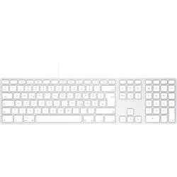 Matias FK318CS-DE Aluminum Wired Keyboard for Mac USB Tastatur Deutsch, QWERTZ, Mac Silber/Weiß