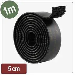 Quadrios 26CA809 Klettband Pilzkopf (L x B) 1 m x 50 mm Schwarz 1 m