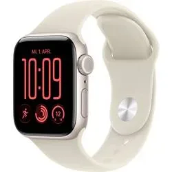 Apple, APPLE Watch SE 3 (GPS + Cellular) 40 mm Smartwatch Aluminium Gummi, 150 - 200 (M/L), Starlight/Sand Sport Band