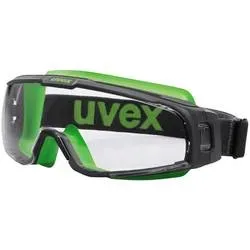 uvex u-sonic 9308245 Schutzbrille inkl. UV-Schutz Schwarz, Grün