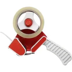TOOLCRAFT Packband-Abroller Rot, Weiß Rollenbreite (max.): 50 mm Rollenlänge (max.) 66 m