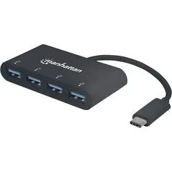 Manhattan 162746 USB-Hub 4 Port USB-A USB 3.1 Gen1 5 GBit/s mit USB-C® Stecker Schwarz Manhattan USB-C Dock/Hub, Ports