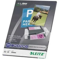 LEITZ Laminiertasche A3 74910000 glanz, 250my 25 Stk