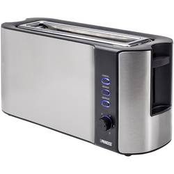 Princess Langschlitztoaster mit eingebautem Brötchenaufsatz Edelstahl, Schwarz