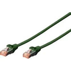 Digitus DK-1644-100/G RJ45 Patchkabel CAT 6 S/FTP 10.00 m Grün Halogenfrei, verdrillte Paare, mit Rastnasenschutz,