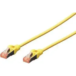 Digitus DK-1644-100/Y RJ45 Patchkabel CAT 6 S/FTP 10.00 m Gelb Halogenfrei, verdrillte Paare, mit Rastnasenschutz,