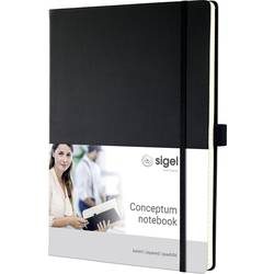 Sigel Notizbuch CONCEPTUM® CO115 kariert Schwarz Anzahl der Blätter: 97 DIN A4+